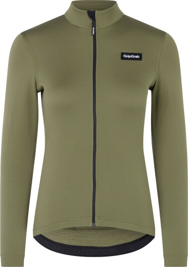 Gripgrab Women's Gravelin Merinotech Thermal Long Sleeve Jersey Olive Green S