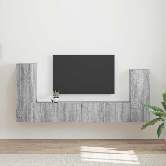 TV benksett 4 pcs Grå Sonoma Konstruert tre TV benksett 4 pcs Grå Sonoma Konstruert tre