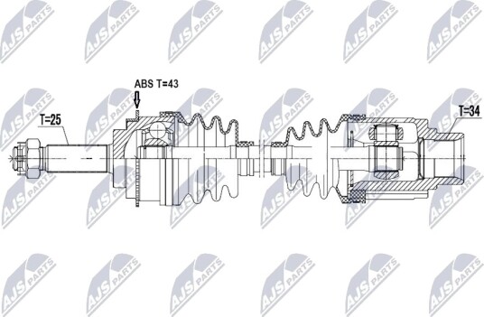NTY NPW MS 104 Drivaksel NTY NPW MS 104 Drivaksel