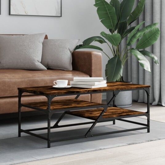 Salongbord røkt eik 100x49x40 cm konstruert tre 8721012125070