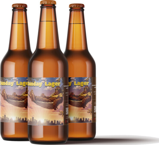 Ølbrygging As Sunday hoppy Lager Etikett 60stk Passer til boks og flaske 110 x 80 mm