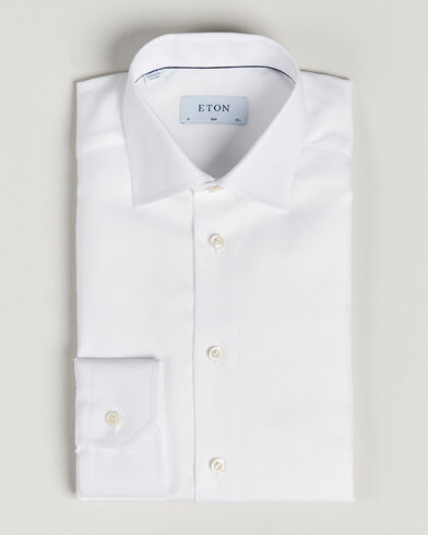 Eton Slim Fit Textured Twill Shirt White Eton Slim Fit Textured Twill Shirt White
