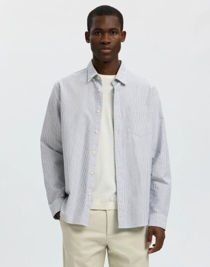 Selected Slmregcole Rick Ox Shirt Ls Noos White XL