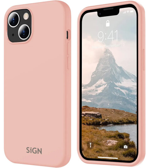 SiGN Liquid Silikon Deksel for iPhone 15 Rosa