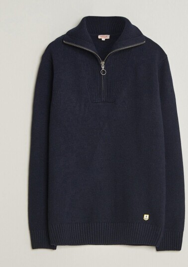 Armor lux Wool Knitted Half Zip Navy