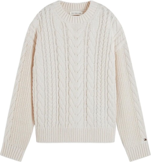 Tommy Hilfiger Heavy Cotton Cable Sweater Cream 164