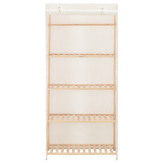 Garderobeskap hvit 79x40x170 cm stoff