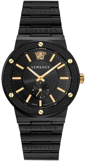Versace Dameklokke VEVI00620 Greca Logo Sort/Stål Ø41 mm