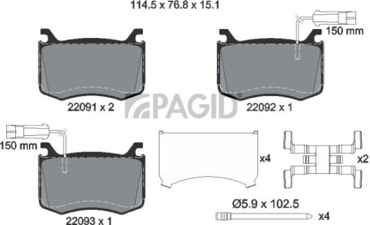 PAGID T4176N Bremseklosser