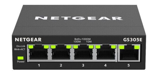 Netgear GS305E 5-Port Gigabit Ethernet SOHO Plus Switch (0606449140569)