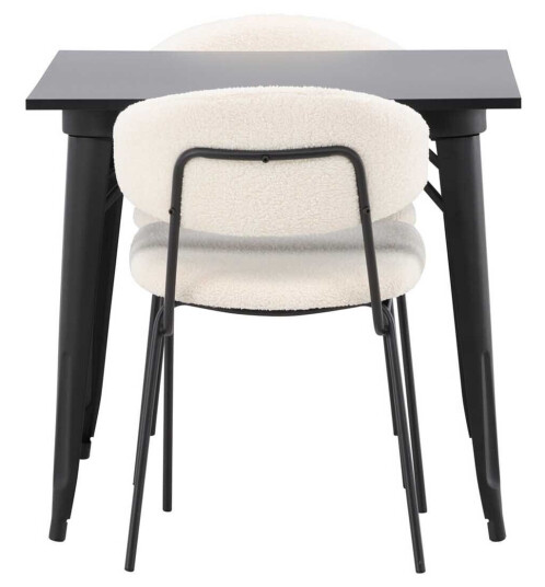 Venture Design Tempe & Chico spisegruppe Hvit/svart 2 stoler & bord 80 x 80 cm