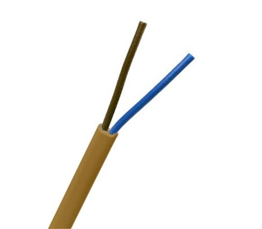Lampettledning PL 300V 2X0,75 Bronse Metervare 1-100m Lampettledning PL 300V 2X0,75 Bronse Metervare 1-100m