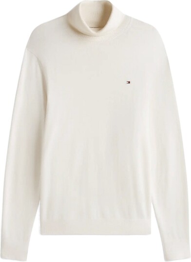 Tommy Hilfiger Pima Org Ctn Cashmere Roll Neck Cream M