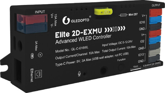 Gledopto Gledopto GL C 616WL WLED kontroller 5V 75W 12V 180W 24V 360W Gledopto Gledopto GL C 616WL WLED kontroller 5V 75W 12V 180W 24V 360W