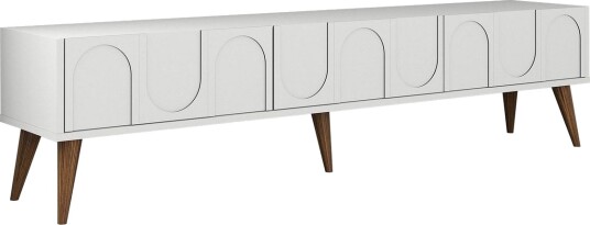 Hazim TV-benk 180 cm - Hvit/Valnøtt Hazim TV-benk 180 cm - Hvit/Valnøtt