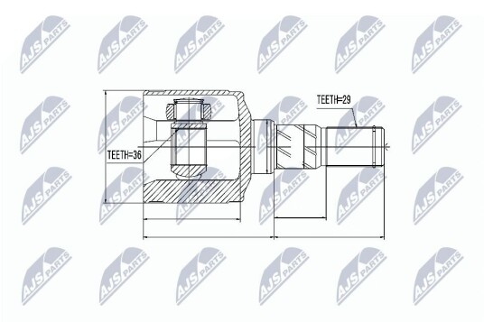 Nty Drivknute drivaksel NTY NPW CH 025