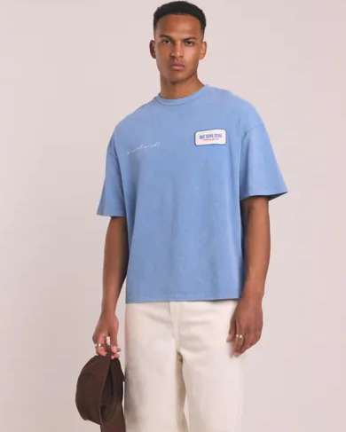 Que Sera Sera William Washed Tee Kortermede t shirts Blå