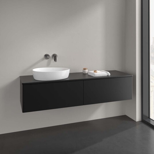 Villeroy & Boch Antao Servantskap med 2 skuffer 160x50x36 cm u/lys Sort Matt Villeroy & Boch Antao Servantskap med 2 skuffer 160x50x36 cm u/lys Sort Matt