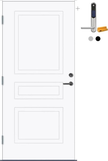 Ytterdør Bygg1 Arna med Yale Doorman Classic Home