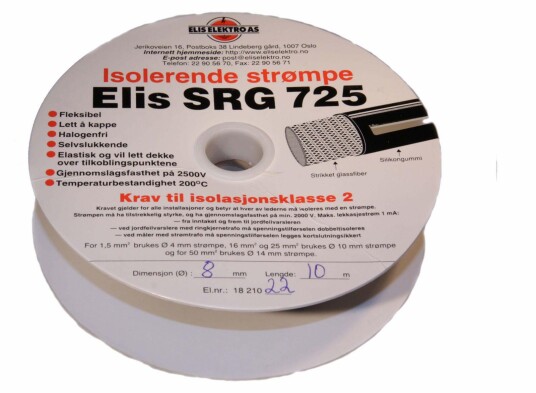 ELIS Elektro Isolerende strømpe SORT 10mm 10m SRG 725