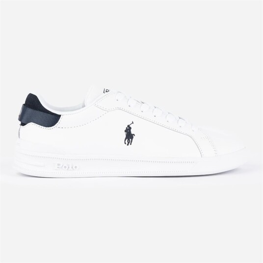 Ralph Lauren Heritage Court Iii Leather Trainer - White/navy 44