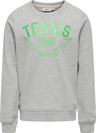 Kids Only Collegegenser KogVilla Light Grey Melange/Tennis Kids Only 7 8 år 122 128 Collegegenser Grå