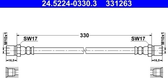 ATE 24.5224 0330.3 Bremseslange