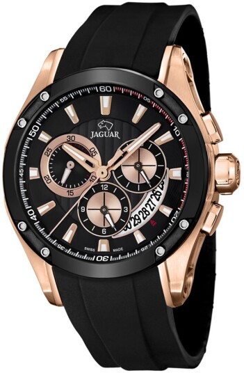 Jaguar Herreklokke J691/1 Special Edition Sort/Gummi Ø45 mm