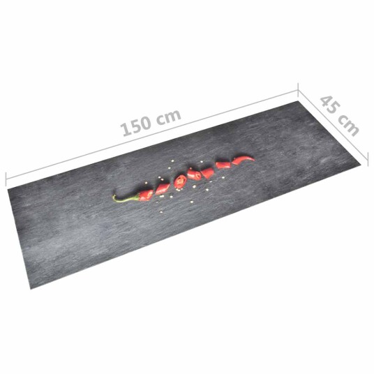 vidaXL Vaskbart kjøkkenteppe pepper 45x150 cm