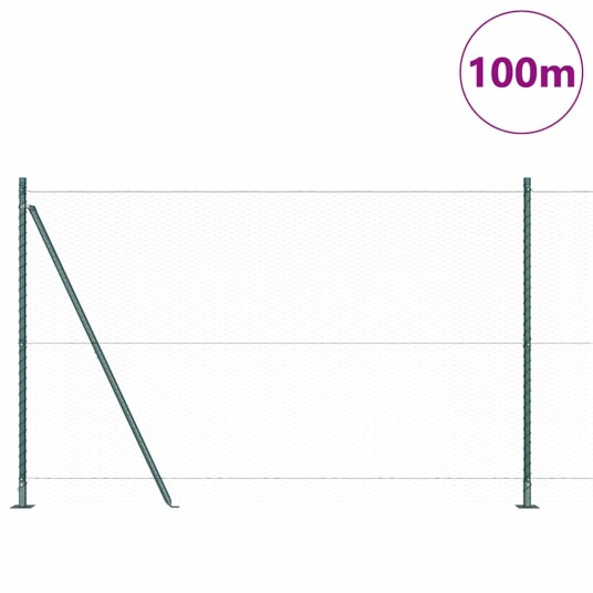 Gjerde med innlegg. grønn 1.6 x 100 m PVC belagt stål