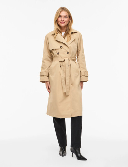 Vila Vivian L/S Trenchcoat Beige 36