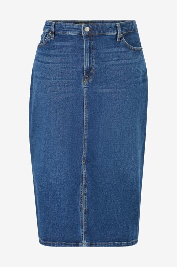 Lauren Ralph Lauren Curve Denim skjørt Low Str Grønn