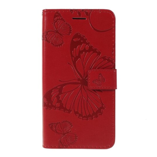 INCOVER Huawei Y5 (2019) Skinndeksel med Lommebok - Rød Sommerfugl