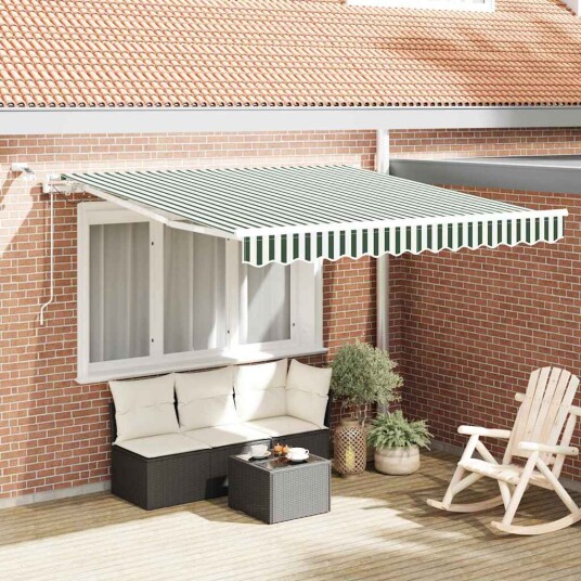 vidaXL Innvendbar Markise Grønn og hvit 300 x 250 cm