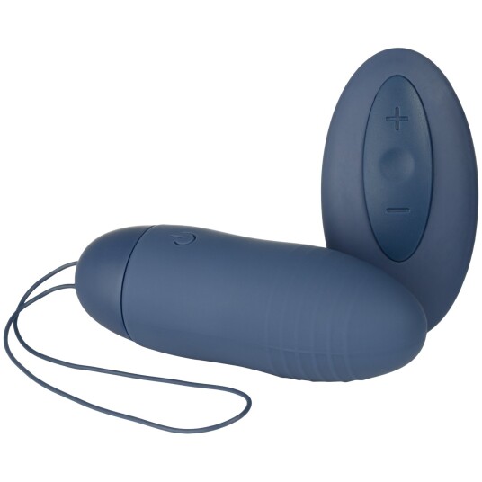 Amaysin Ribbed Oppladbart Fjernstyrt Vibratoregg - Blå Amaysin Ribbed Oppladbart Fjernstyrt Vibratoregg - Blå