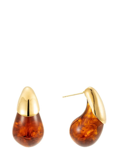 BY JOLIMA Drop Resin Earring Guld One Size