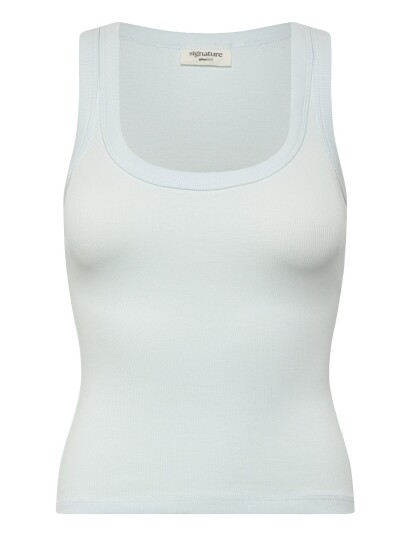 Gina Tricot Super Stretch Scoop Neck Tank - Blue - M