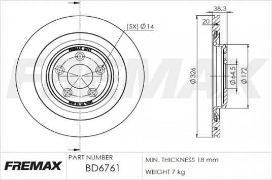 Bremseskive FREMAX BD-6761