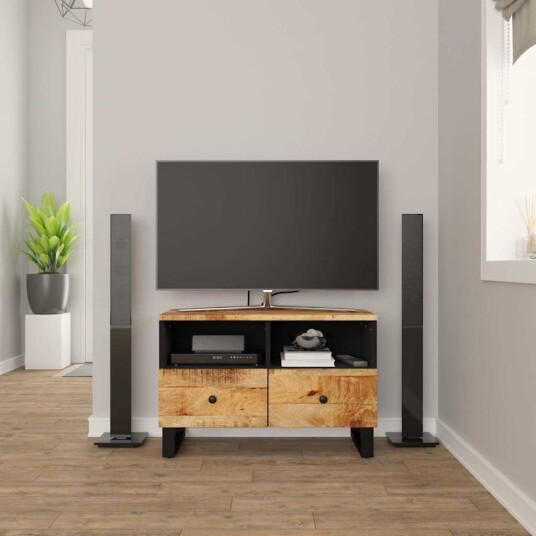 vidaXL TV benk 70x33x46 cm heltre mango
