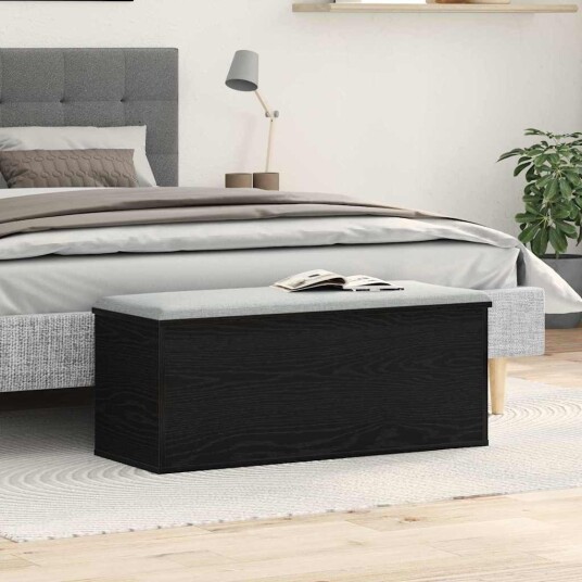  Oppbevaringsboks i svart eik 90x35x35 cm av tre