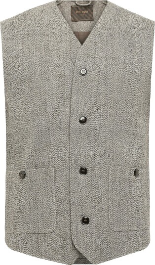 Mos Mosh Gallery Mmgconor Tweed Waistcoat TOFFEE 54