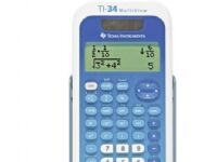 Texas Instruments TI-34 MultiView, Lomme, Vitenskaplig, 4 linjer, Solar, Blå, Hvit