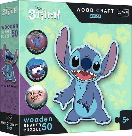 Trefl Wood Craft Junior Disney Stitch Puslespill 50 Deler