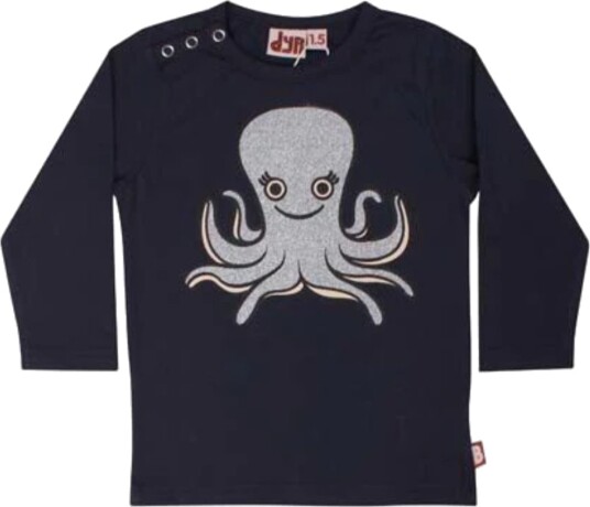 DYR Cph T skjorte Dyrekryp Baby Navy Blekksprut DYR 6 md T skjorte Marineblå Sølv 62