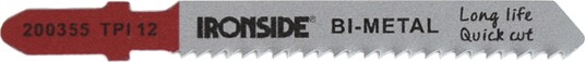 Ironside 203133 Stikksagblad 76x8x1 mm, 25-pakning, Maskintilbehør & forbruk