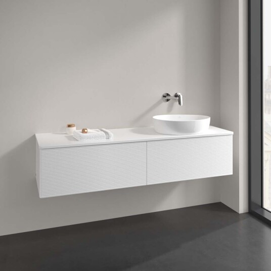 Villeroy & Boch Antao Servantskap med 2 skuffer 160x50x36 cm u/lys Hvit Matt Villeroy & Boch Antao Servantskap med 2 skuffer 160x50x36 cm u/lys Hvit Matt