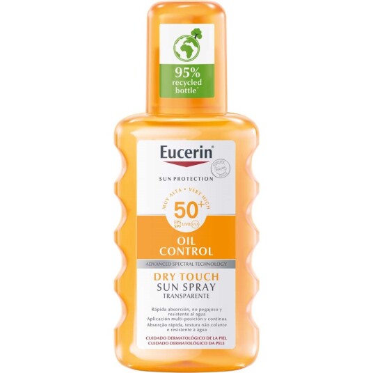 Eucerin Sun Spray Transparent SPF50+ 200 ml Kroppsolkrem med Oil Control Eucerin Sun Spray Transparent SPF50+ 200 ml Kroppsolkrem med Oil Control