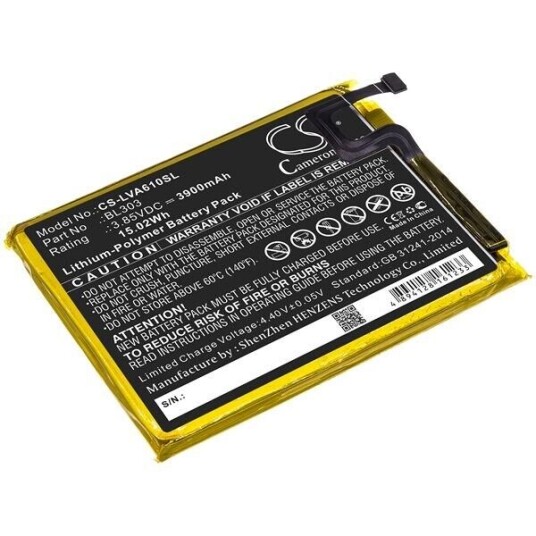 Lenovo PAGK0027IN batteri (3900 mAh 3.85 V, Sort)