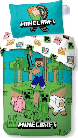 Minecraft Bed Linen Senior Minecraft Jungle Explore 140X200 60X63 Cm Green 140X200.60X63CM Minecraft Bed Linen Senior Minecraft Jungle Explore 140X200 60X63 Cm Green 140X200.60X63CM