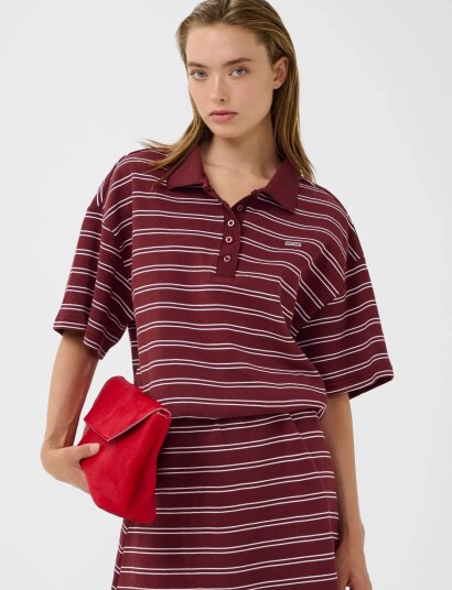 Gestuz Gzpilova Polo Tee Burgundy XL